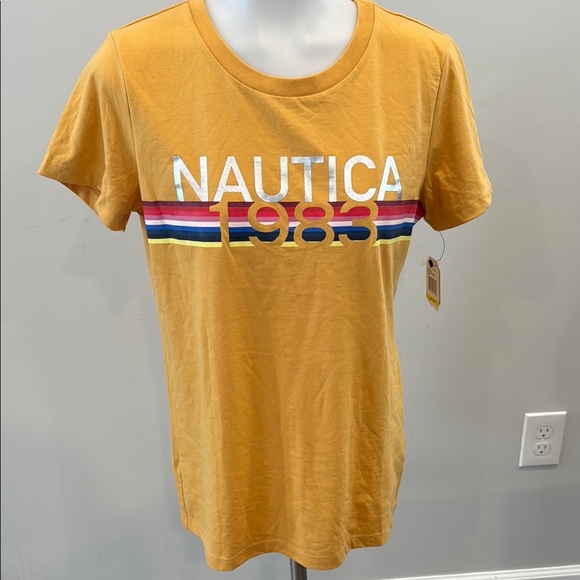 Nautica Medium Women’s Yellow Graphic Tee - Picture 1 of 9